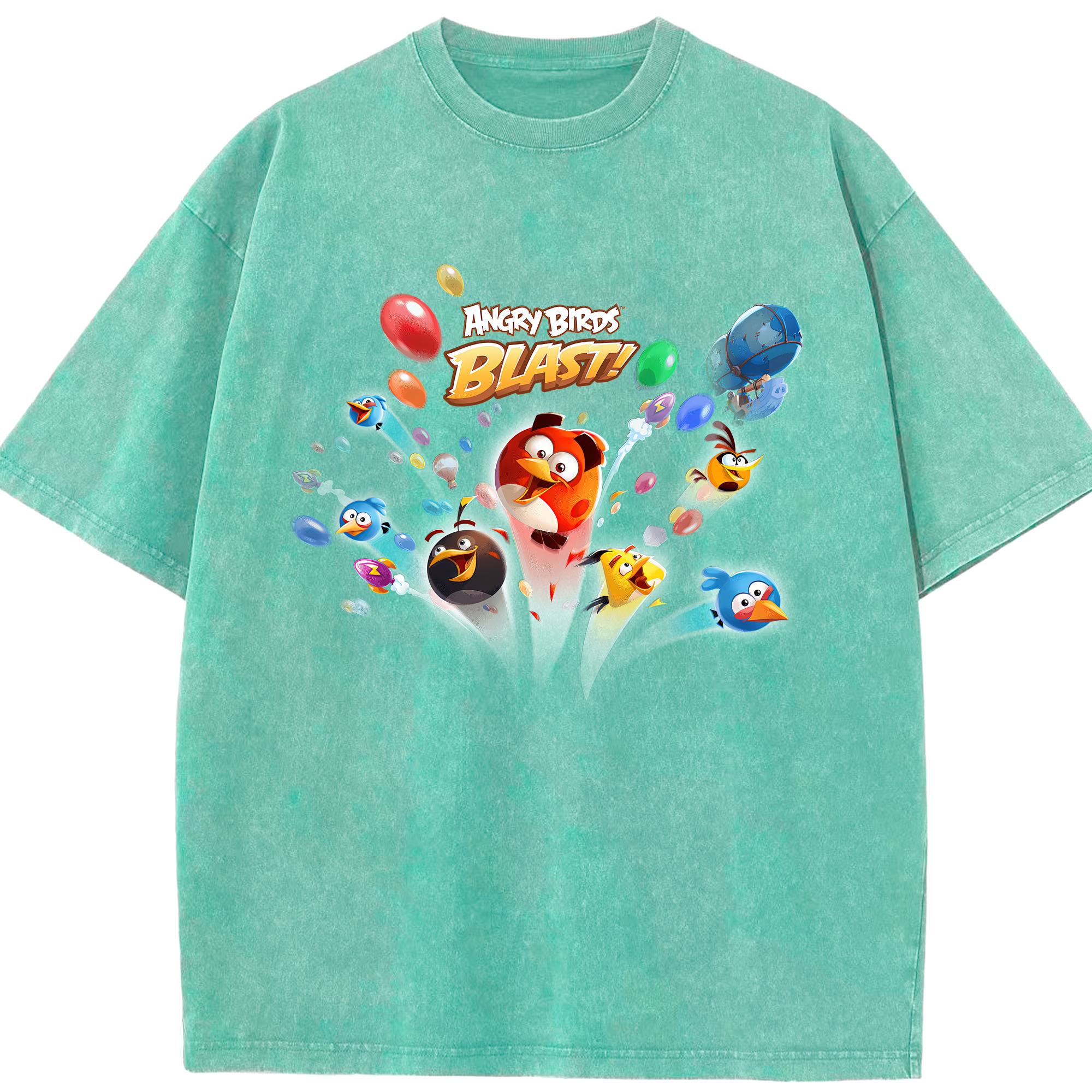 （画像用） Angry Birds アングリーバード 綿100% ヴィンテージ風 半袖Tシャツ（フロントプリント）
